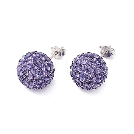 925 Sterling Silver Austrian Crystal Rhinestone Ear Stud Q286G221-1