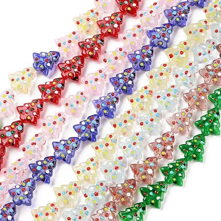 Handmade Bumpy Glass Beads Strands LAMP-F032-08-1