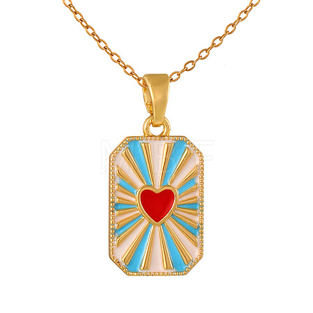 304 Stainless Steel Enamel Heart Dog Tag Pendant Necklaces WG4B66F-02-1