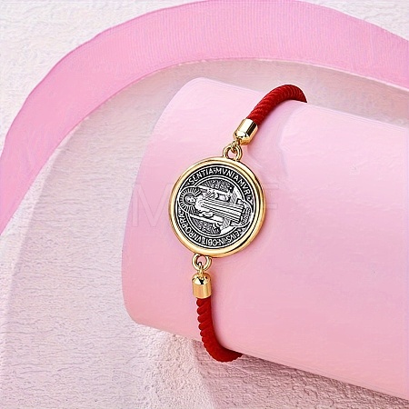 Alloy with Nylon Rope Slider Bracelets LS-BJEW-Z156-02G-01-1