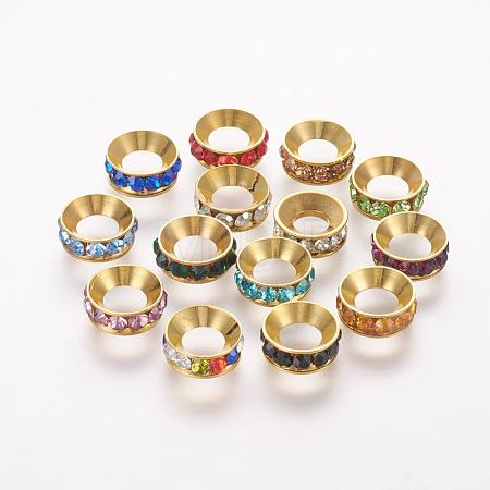 Brass Spacer Beads with Grade A Rhinestone RB-K050-9mm-B02-1