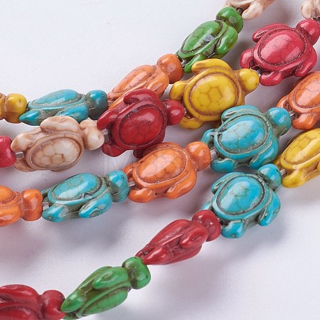 Synthetic Turquoise Beads Strands G-E456-35C-15x18mm-1