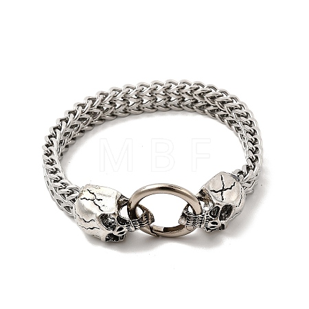 Skull Viking 304 Stainless Steel Wheat Chain Bracelets for Men FS-WGC8E20-09-1