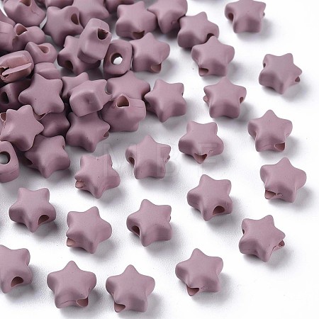 Spray Painted Acrylic Beads X-MACR-S373-45-O03-1