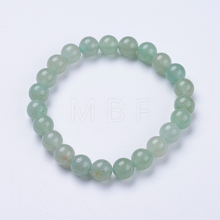 Natural Green Aventurine Beaded Stretch Bracelets BJEW-I253-8mm-10-1