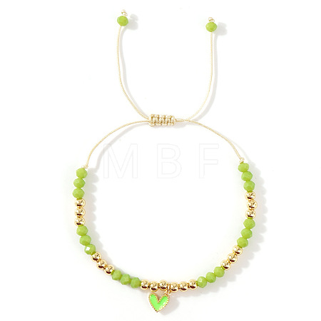Heart Brass Enamel Charm Bracelets CK5066-5-1