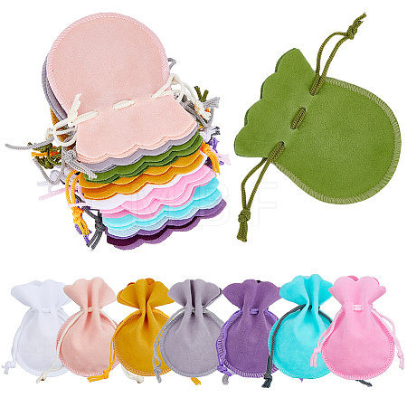 48Pcs 8 Colors Calabash Velvet Jewelry Storage Drawstring Pouches TP-HY0001-15-1