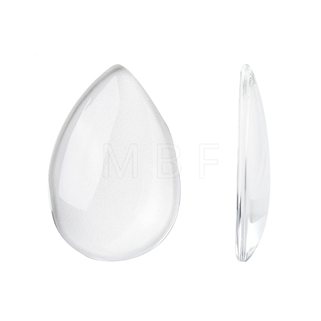 Transparent Teardrop Glass Cabochons X-GGLA-R024-30x20-1