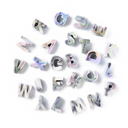 Opaque Rainbow Iridescent Acrylic Beads OACR-P010-22A-1