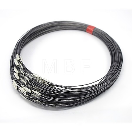 201 Stainless Steel Wire Necklace Cord TWIR-SW001-10-1