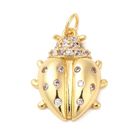 Brass Pave Cubic Zirconia Pendants KK-Z028-04G-1