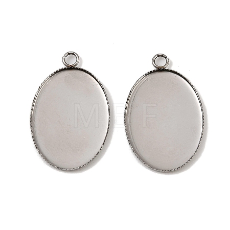 304 Stainless Steel Pendant Cabochon Settings STAS-NH0002-01A-P-1