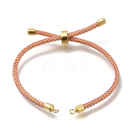 Braided Cotton Cord Slider Bracelet Making MAK-R001-01G-02-1