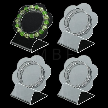4Pcs Clear Acrylic Slant Back Single Bracelet Bangle Display Stands AC-FS5191-01B-1