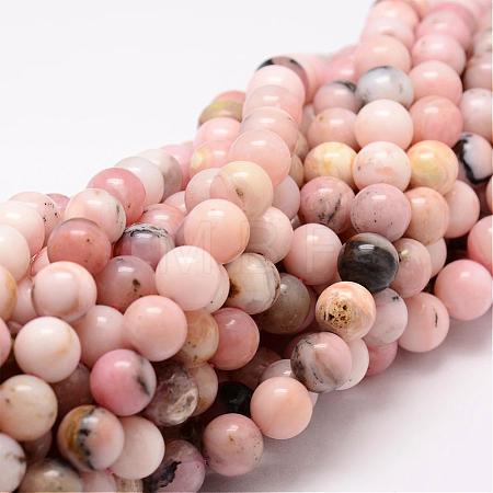 Round Natural Pink Opal Beads Strands G-K071-4mm-1