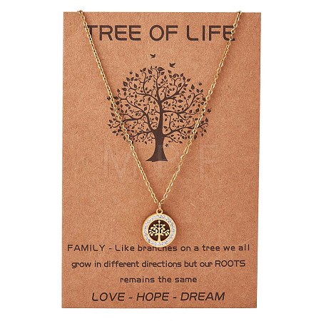 Clear Cubic Zirconia Tree of Life Pendant Necklace JN1048A-1