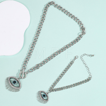 Alloy Rhinestone Bracelets & Necklaces Sets FS-WG20ADC-05-1