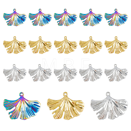 18Pcs 3 Colors Ion Plating(IP) 304 Stainless Steel Pendants STAS-DC0014-41-1