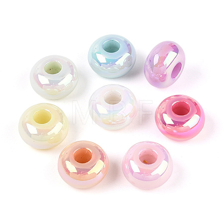 UV Plating Luminous Opaque Acrylic European Beads X-OACR-N154-04-1