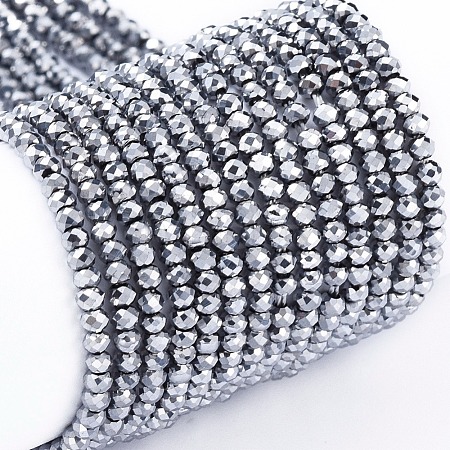 Electroplate Glass Beads Strands X-EGLA-F149-FP-04-1