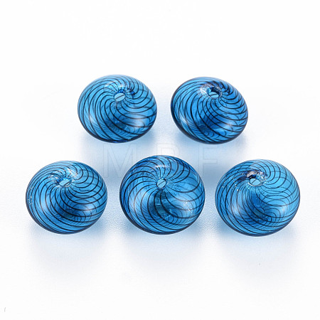 Transparent Handmade Blown Glass Globe Beads GLAA-T012-19B-1