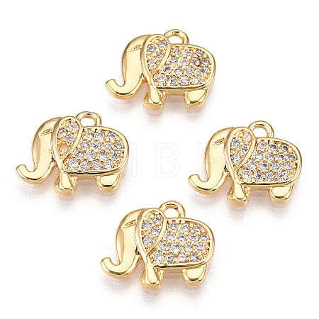 Brass Micro Pave Cubic Zirconia Charms X-ZIRC-K082-034A-1
