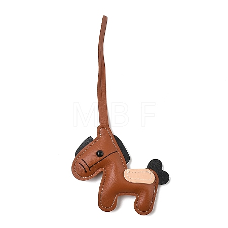 Horse PU Leather Pendant Decorations HJEW-A012-01A-1