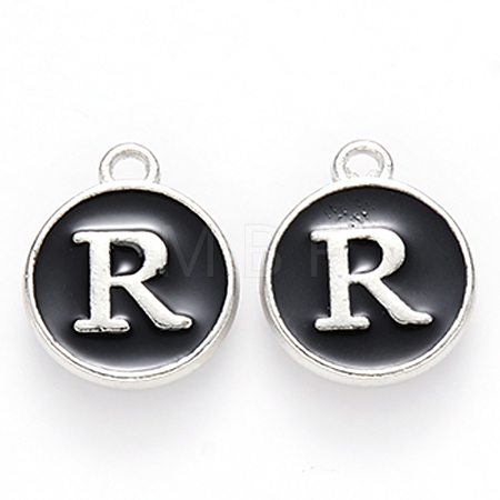 Platinum Plated Alloy Charms X-ENAM-S118-02R-P-1