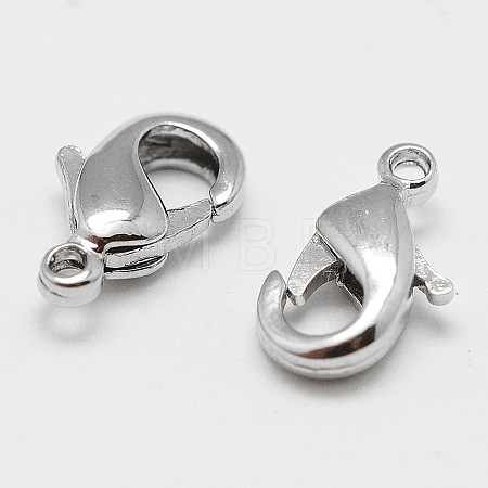 Brass Lobster Claw Clasps KK-P130-093P-NR-1