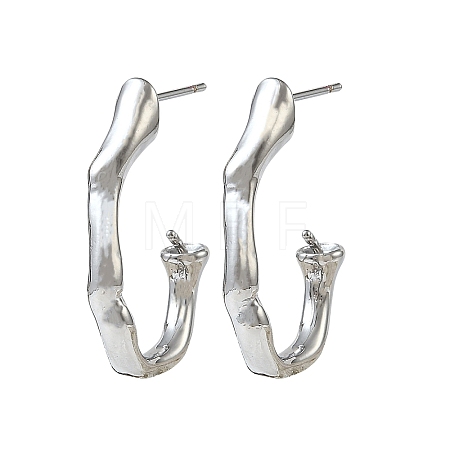 Brass Stud Earring Settings for Half Drilled Beads KK-CBAF05D-01P-1
