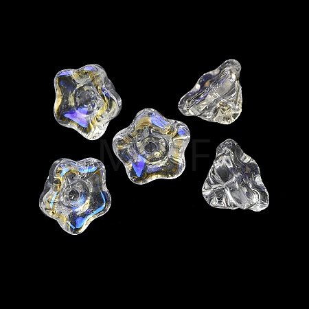 Electroplate Transparent Glass Beads GLAA-T025-81A-03-1