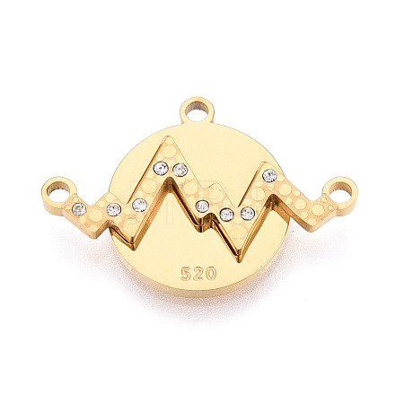 304 Stainless Steel Crystal Rhinestone Split Pendants STAS-T074-13G-1