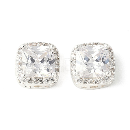 Brass Micro Pave Cubic Zirconia Beads KK-A253-20S-04-1