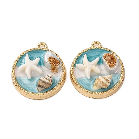 Alloy Enamel Pendants ENAM-B028-15KCG-1