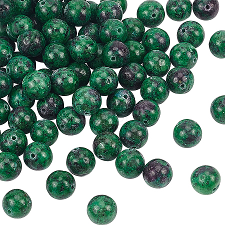 Natural Ruby in Zoisite Beads Strands G-OC0001-15-10mm-1