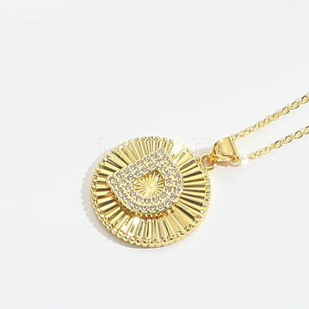 Brass Micro Pave Cubic Zirconia Necklaces FS-WG1D774-04-1