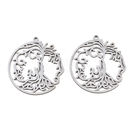 201 Stainless Steel Pendants STAS-I364-02P-1
