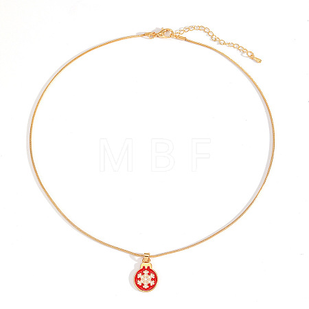 Christmas Zinc Alloy Enamel Pendant Necklaces FS-WG170EE-06-1