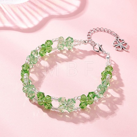 Imitation Austrian Crystal 5301 Bicone Beaded Bracelets for Women BJEW-JB12735-1
