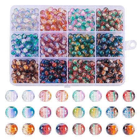 12 Colors Crackle Glass Beads CCG-TA0002-05B-1