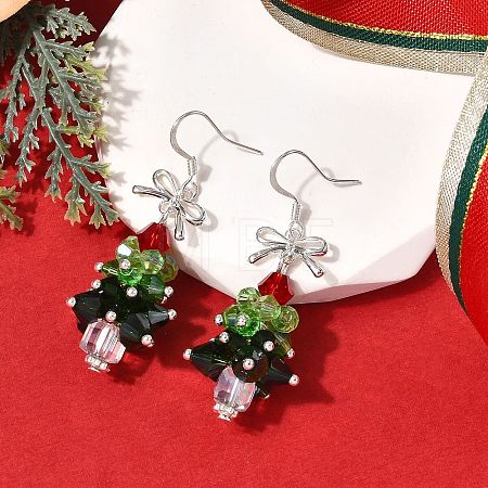 Tibetan Style Alloy Glass Earrings EJEW-JE06612-1