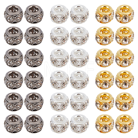 60Pcs 3 Colors Brass Spacer Beads KK-SC0003-98-1