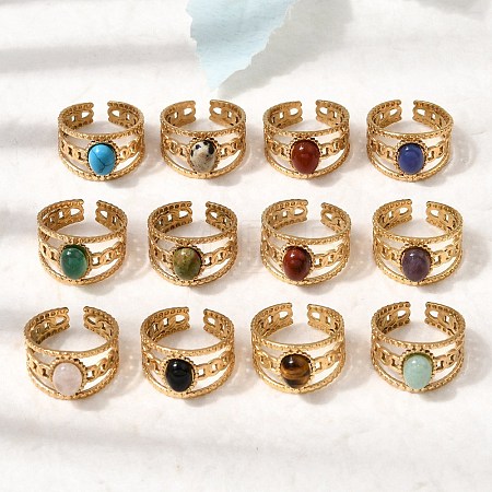 304 Stainless Steel Cuff Open Rings RJEW-F213-03G-1