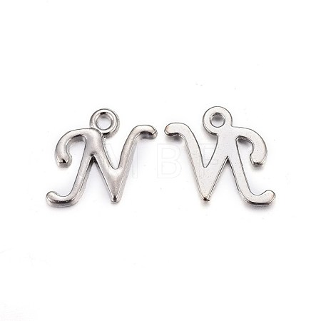 Platinum Plated Alloy Letter Pendants PALLOY-J718-01P-N-1