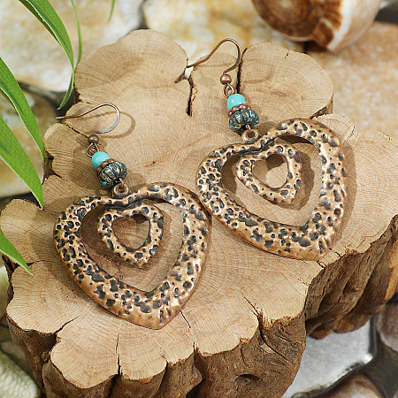Bohemian Style Alloy Resin Dangle Earrings WG64A01-09-1