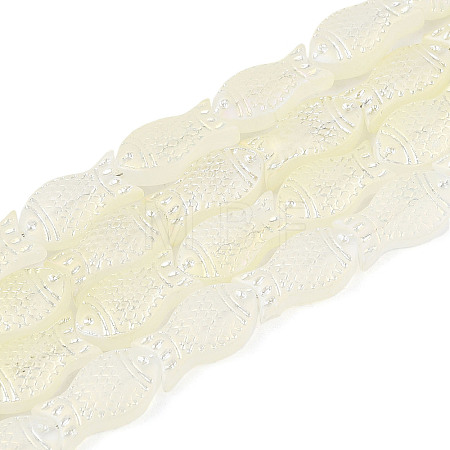 Frosted Glass Beads Strands GLAA-T023-40C-08-1