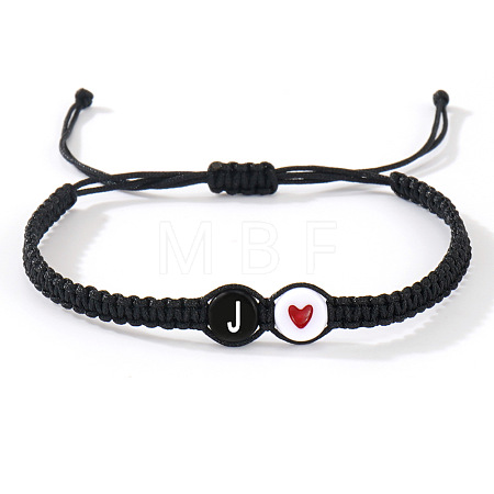 304 Stainless Steel Alphabet Beads Braided Bead Bracelets RY3090-36-1