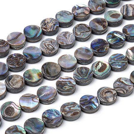 Natural Abalone Shell/Paua Shell Beads Strands SSHEL-G003-5-8x3mm-1