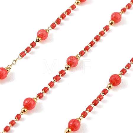 Handmade Brass Glass Beaded Chains GL-CBA1C06-01G-04-1