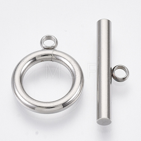 Non-Tarnish 304 Stainless Steel Toggle Clasps X-STAS-N087-08-1